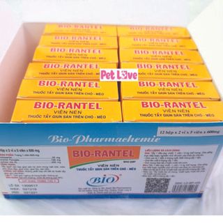 Thuốc tẩy giun sán cho chó mèo Bio Rantel 1 hộp 10 viên - 79202