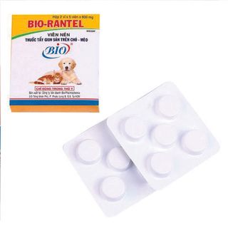 Thuốc tẩy giun sán cho chó mèo Bio Rantel 1 hộp 10 viên - 79202
