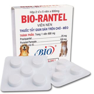 Thuốc tẩy giun sán cho chó mèo Bio Rantel 1 hộp 10 viên - 79202 giá sỉ