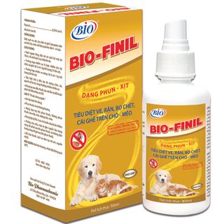 Thuốc xịt BIO-FINIL tiêu diệt ve bọ chét rận ghẻ trên da chó mèo siêu hiệu quả-79203