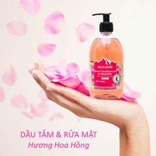Gel tắm và rửa mặt Pháp 2 trong 1 - Belle des alpes 500ml