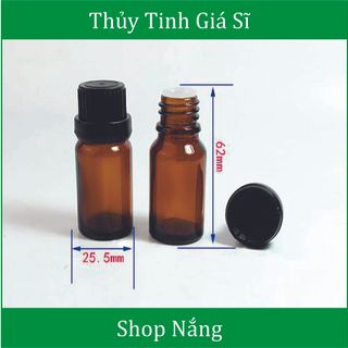 Chai Lọ Thủy Tinh Đựng Tinh Dầu 10ml Nắp Đen Nhỏ Giọt giá sỉ