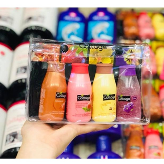 Set 4 Chai Sữa Tắm Mini Cottage Pháp mini 450ml
