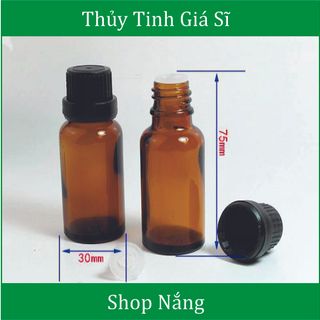 Chai Lọ Thủy Tinh Đựng Tinh Dầu 20ml Nắp Đen Nhỏ Giọt giá sỉ