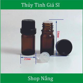 Chai Lọ Thủy Tinh Tinh Dầu 5ml Nắp Đen Nhỏ Giọt giá sỉ