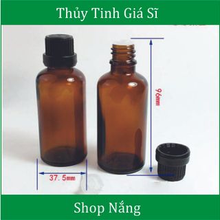 Chai Lọ Thủy Tinh Đựng Tinh Dầu 50ml Nắp Đen Nhỏ Giọt giá sỉ