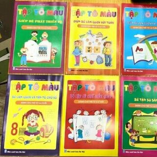 Bộ 8 quyển tập tô theo chủ đề cho bé