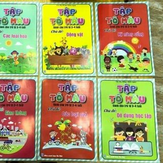 Bộ 8 quyển tập tô theo chủ đề cho bé