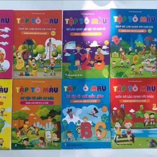 Bộ 8 quyển tập tô theo chủ đề cho bé