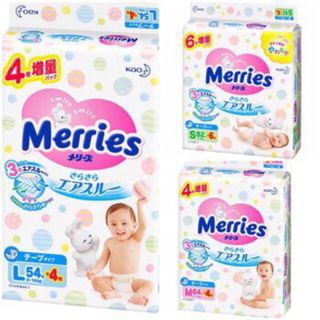 Tã bỉm Merries Nhật nội địa cộng miếng có CO
