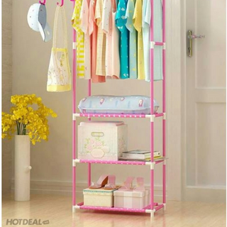 Kệ treo quần áo 170cm - kệ Inox cao cấp chữ H 4 tầng 3 ngăn