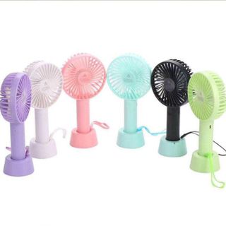 Quạt Mini Cầm Tay Tích Điện 3 Tốc Độ Gió có đế để bàn