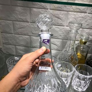 Chai thủy tinh chiết rượu pha lê tròn 750ml