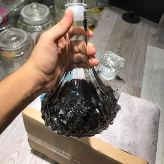 Chai thủy tinh chiết rượu pha lê tròn 750ml