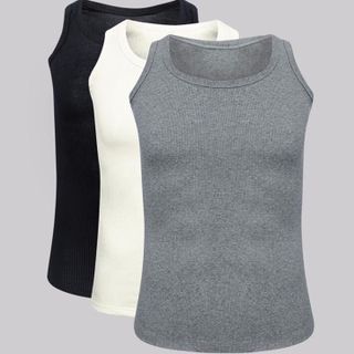 Áo ba lỗ cổ vuông Áo ba lỗ style hà Quốc