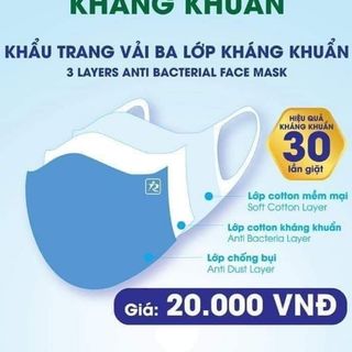 KHẨU TRANG VẢI BA LỚP CHỐNG THẤM - KHÁNG KHUẨN
