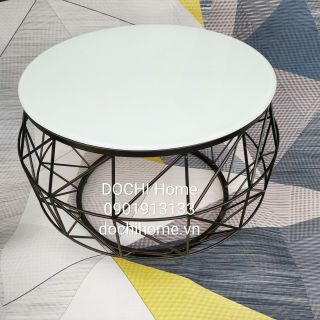 Bàn sofa cái trống DOCHI Home chân Vàng