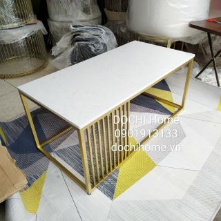 Bàn sofa hình chữ nhật sọc DOCHI Home mặt đá