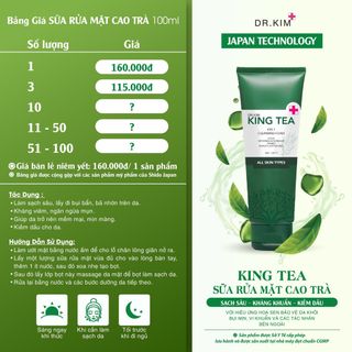 Sữa rửa mặt king tea shido