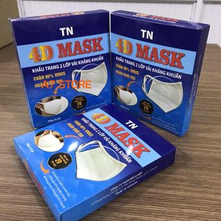 Đã Được Bộ Y Tế Kiểm Định Khẩu Trang 4D Mask 2 Lớp Vải Kháng Khuẩn 5 Cái Hộp giá sỉ