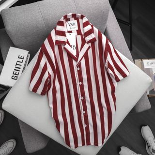 Áo Sơ Mi Nam sọc Cổ Vest
