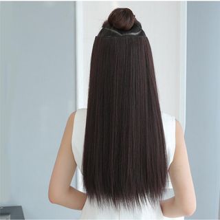 Tóc giả nửa đầu màu đen thẳng dài 60cm