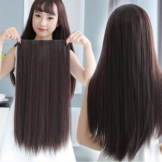 Tóc giả nửa đầu màu đen thẳng dài 60cm
