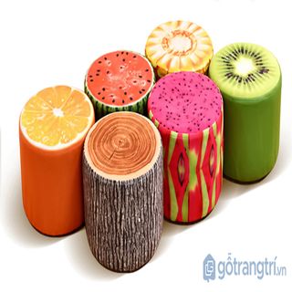 ẢNH THẬT Ghế Đôn Hoa Quả Tròn Khung Gỗ Chắc Chắn- Ghế đônghế đôn trònghế đôn hoa quả