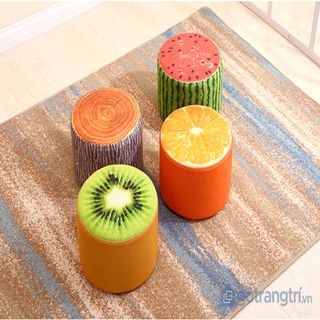 ẢNH THẬT Ghế Đôn Hoa Quả Tròn Khung Gỗ Chắc Chắn- Ghế đônghế đôn trònghế đôn hoa quả