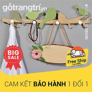 Móc treo đồ gia đình bằng gỗ tiện dụng kích thước 48x14cm giá sỉ