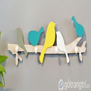 Móc treo đồ gia đình bằng gỗ tiện dụng kích thước 48x14cm