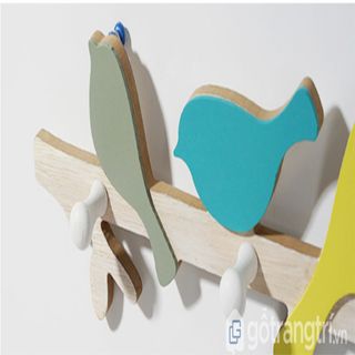 Móc treo đồ gia đình bằng gỗ tiện dụng kích thước 48x14cm