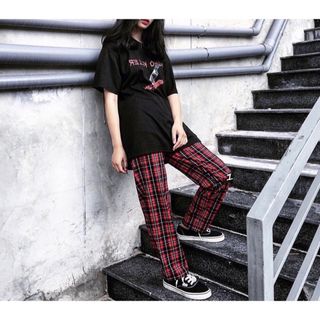 quần caro pant đỏ nam nữ