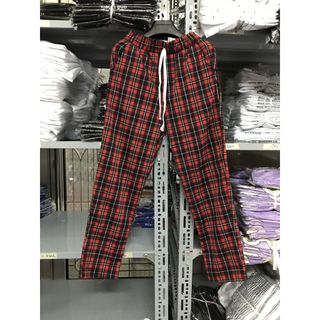 quần caro pant đỏ nam nữ