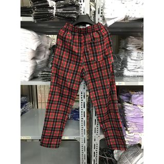 quần caro pant đỏ nam nữ
