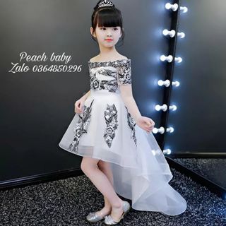 ĐẦM CÔNG CHÚA BÉ GÁI TRẮNG ĐUÔI REN ĐEN