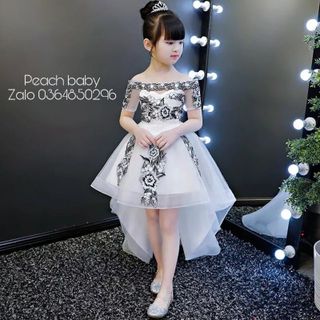 ĐẦM CÔNG CHÚA BÉ GÁI TRẮNG ĐUÔI REN ĐEN