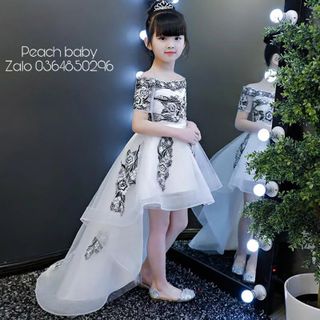 ĐẦM CÔNG CHÚA BÉ GÁI TRẮNG ĐUÔI REN ĐEN