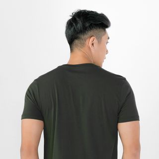 Áo thun nam Gold Rhino cổ tròn màu rêu đậm - MC15