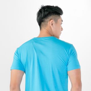 Áo thun nam Gold Rhino cổ tròn màu xanh da trời - MC25