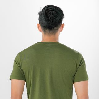 Áo thun nam Gold Rhino cổ tròn màu xanh rêu - MC09