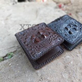 Ví cá sấu khâu viền
