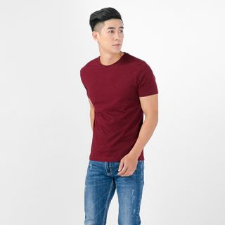 Áo thun nam Gold Rhino cổ tròn màu đỏ đô - MC04