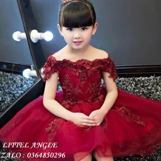 ĐẦM CÔNG CHÚA BÉ GÁI ĐỎ TRỄ VAI NGẮN
