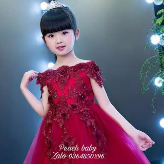 ĐẦM CÔNG CHÚA BÉ GÁI ĐỎ TRỄ VAI NGẮN