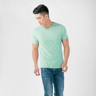 Áo thun nam Gold Rhino cổ tròn màu xanh bạc hà - MC13