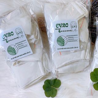 KHẨU TRANG 4 LỚP VẢI LỌC HÀN QUỐC CHỐNG NƯỚC CHỐNG BỤI MỊN CV20