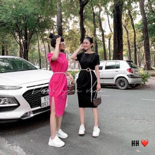 đầm boy buộc đai
