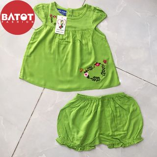Đồ Bộ Bé Gái Vải Lanh Bảo Ngọc Size Từ 3 Tuổi Đến 7 Tuổi