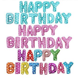 Bóng chữ happy birthday nhiều màu